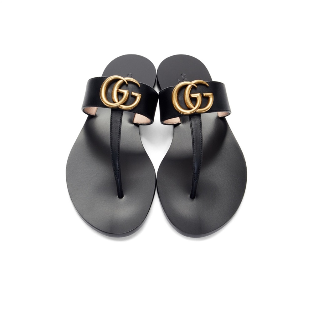 Black Gucci Marmont Sandals